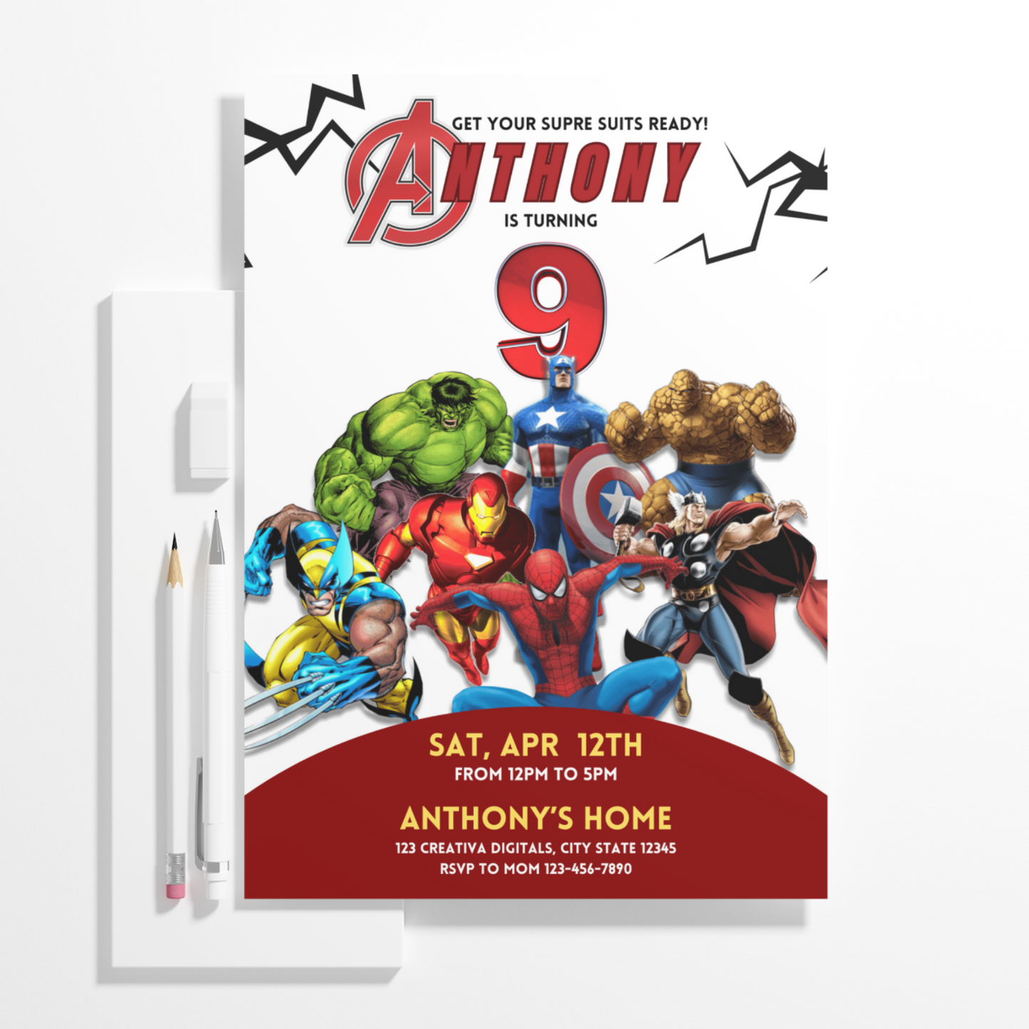 Avengers Birthday Invitation Template | Superhero Invite