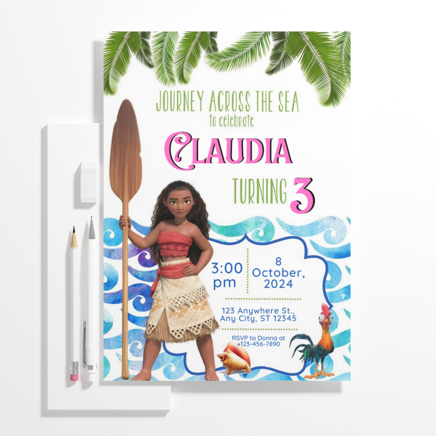 Moana Birthday Invitation Template