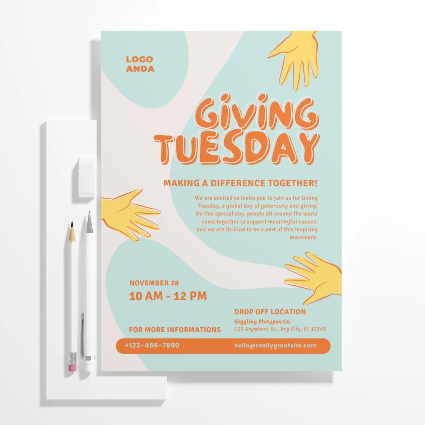 Giving Tuesday Invitation Template - CreativeRino