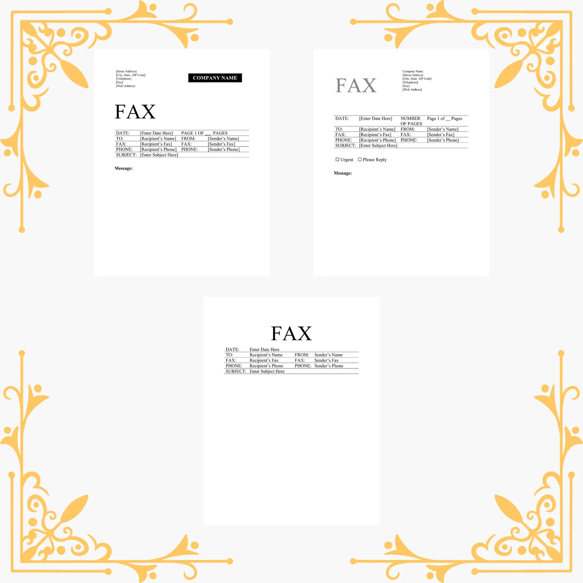 15 Fax Cover Sheet Template Bundle MS Word - CreativeRino