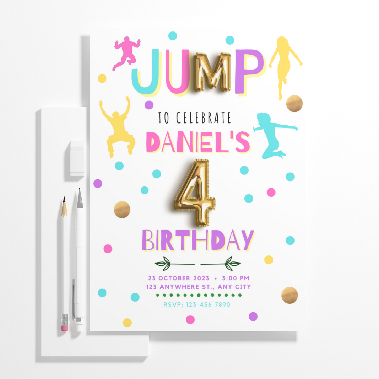 Jump Birthday Invitation Template