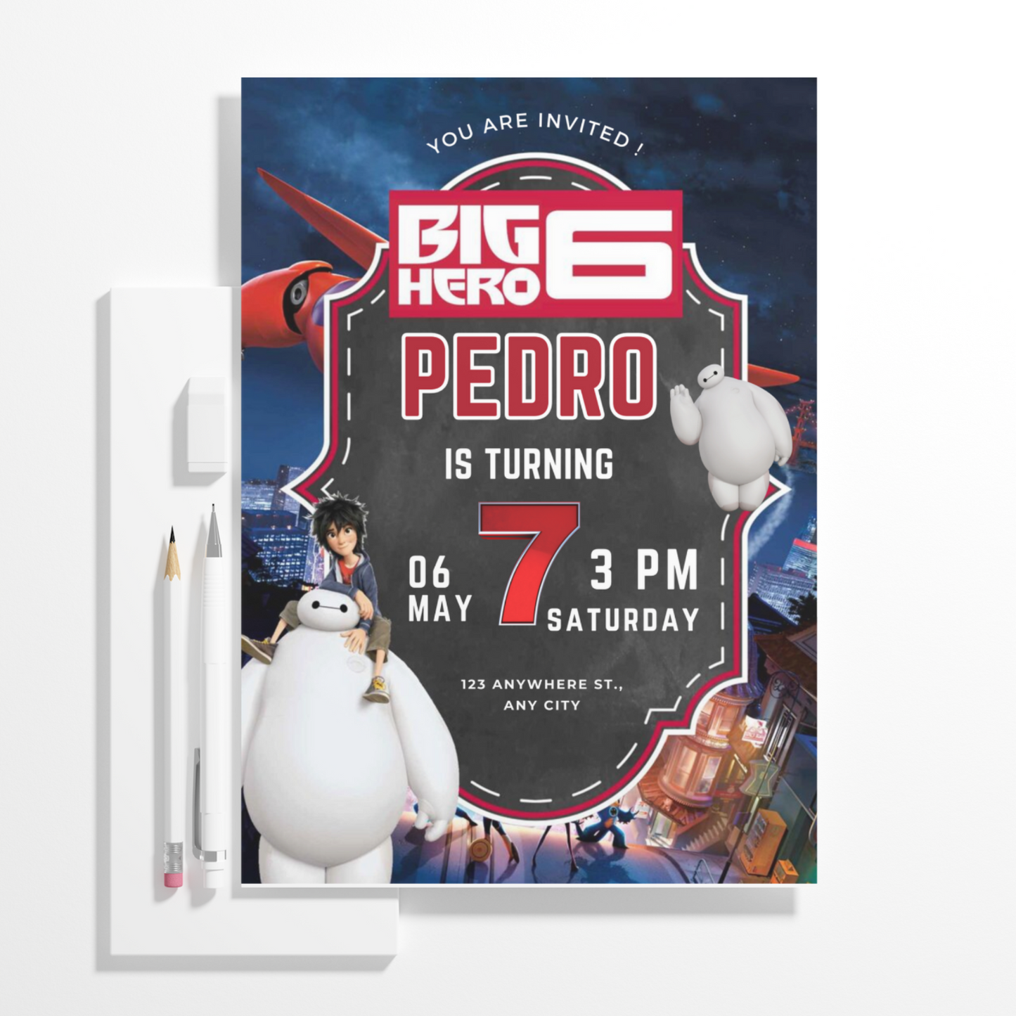 Big Hero 6 Birthday Invitation Template