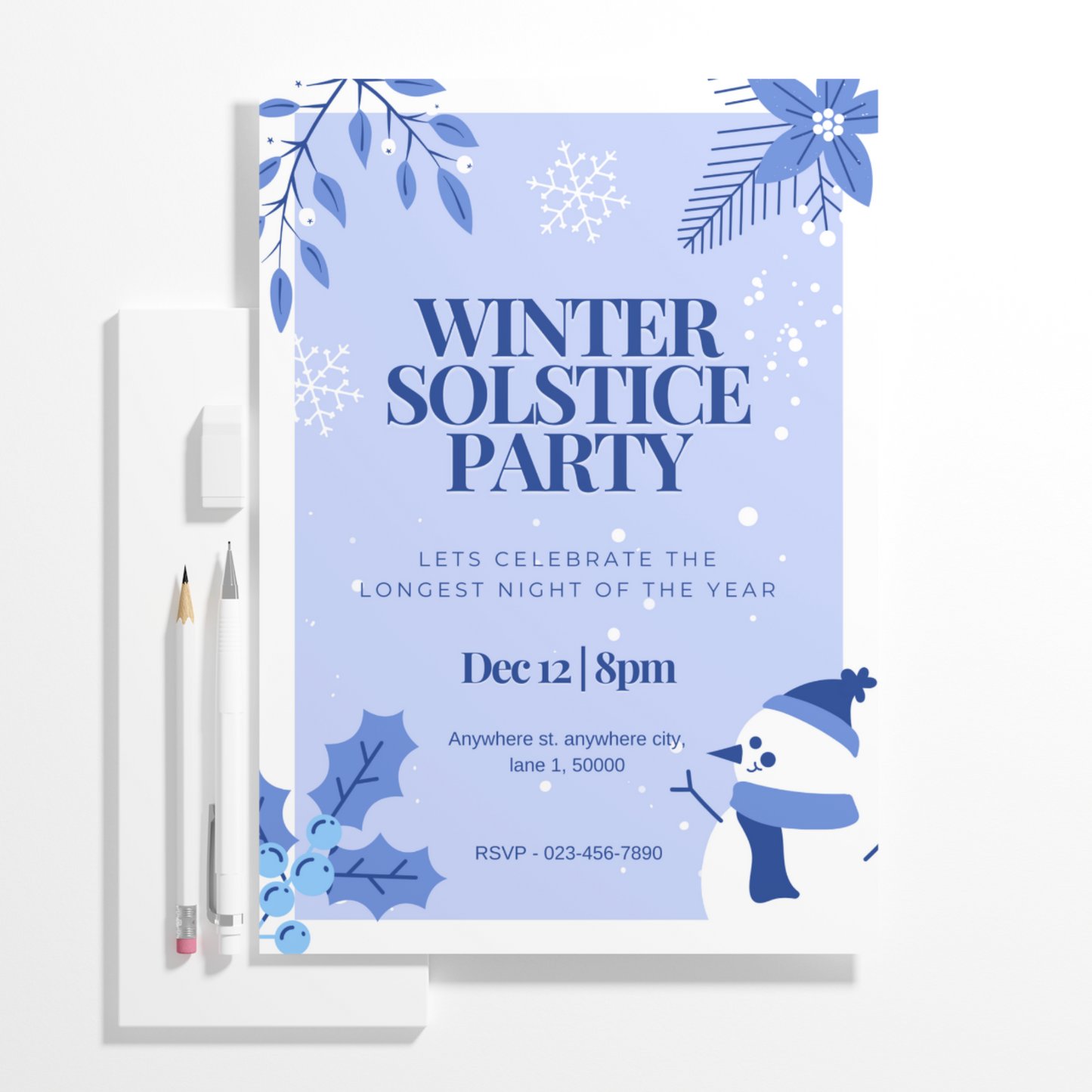 Winter Solstice Party Invitation Template