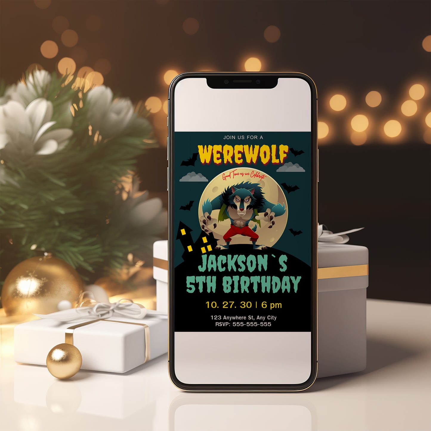 Werewolf Birthday Invitation Template