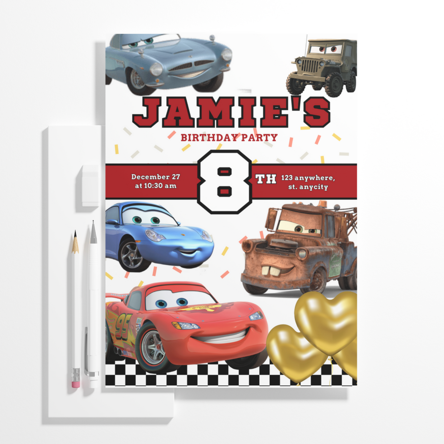 Cars Birthday Invitation Template | Lightning McQueen Invite