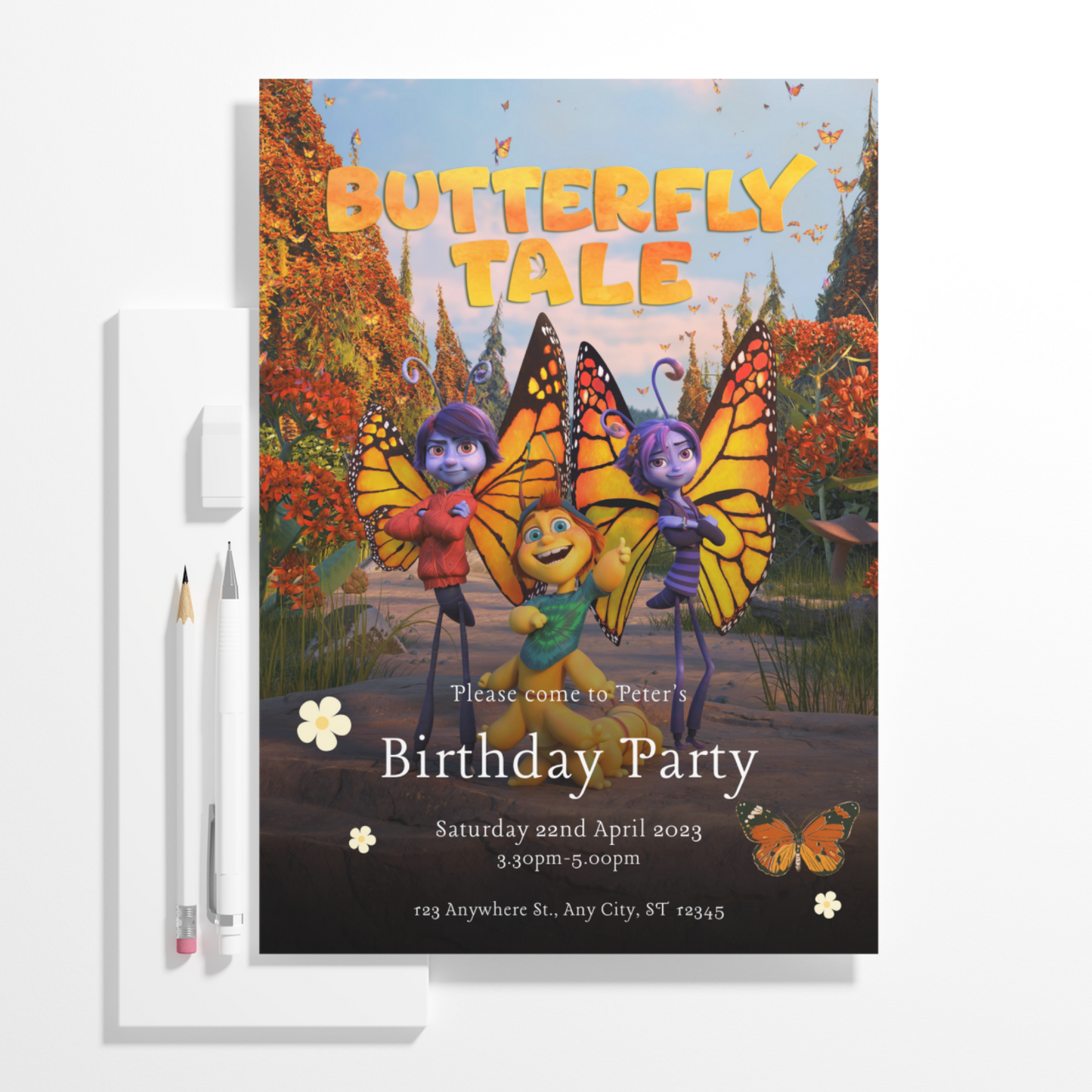 Butterfly Tale Birthday Invitation Template