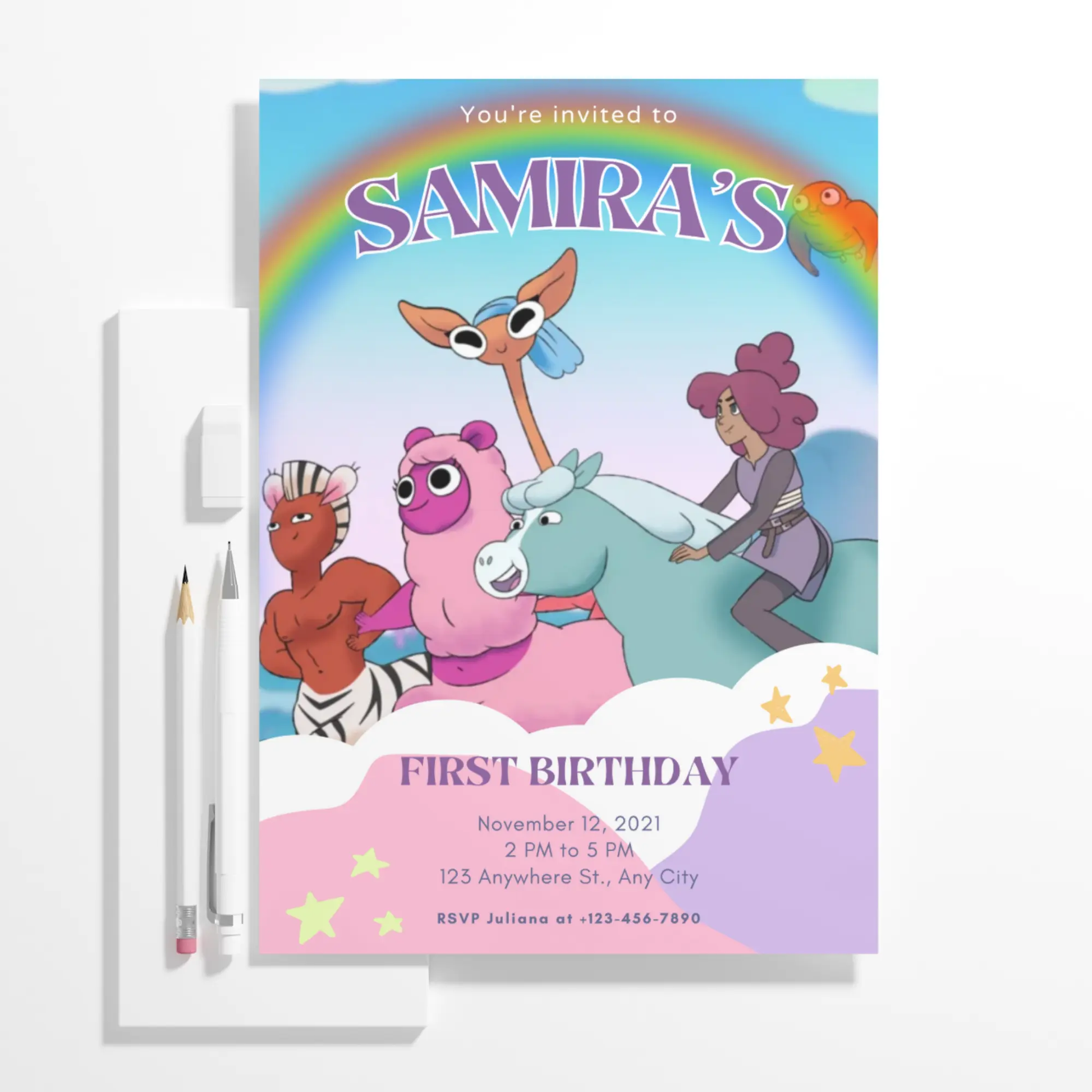 Centaurworld Birthday Invitation Template - CreativeRino