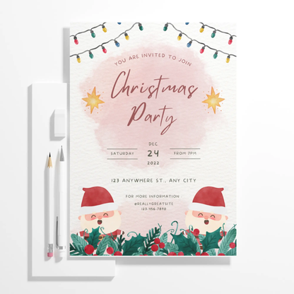Christmas Party Invitation Template - CreativeRino
