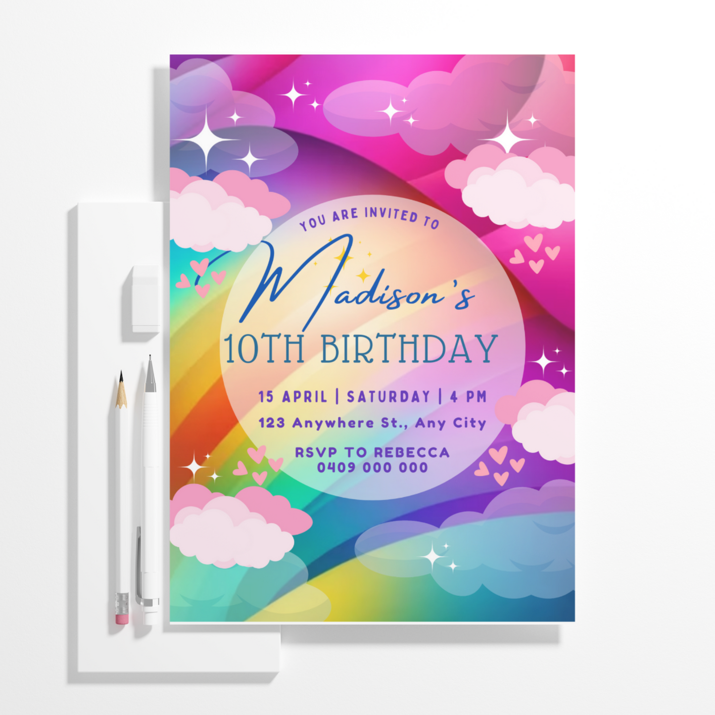 Tie Bye Birthday Invitation Template