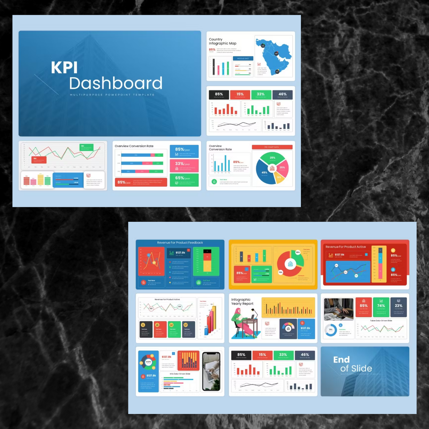 6 KPI Dashboard Powerpoint Presentation Template Bundle