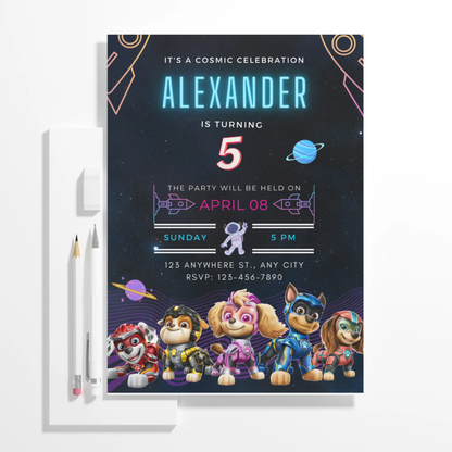 Paw Patrol Birthday Invitation Template - CreativeRino