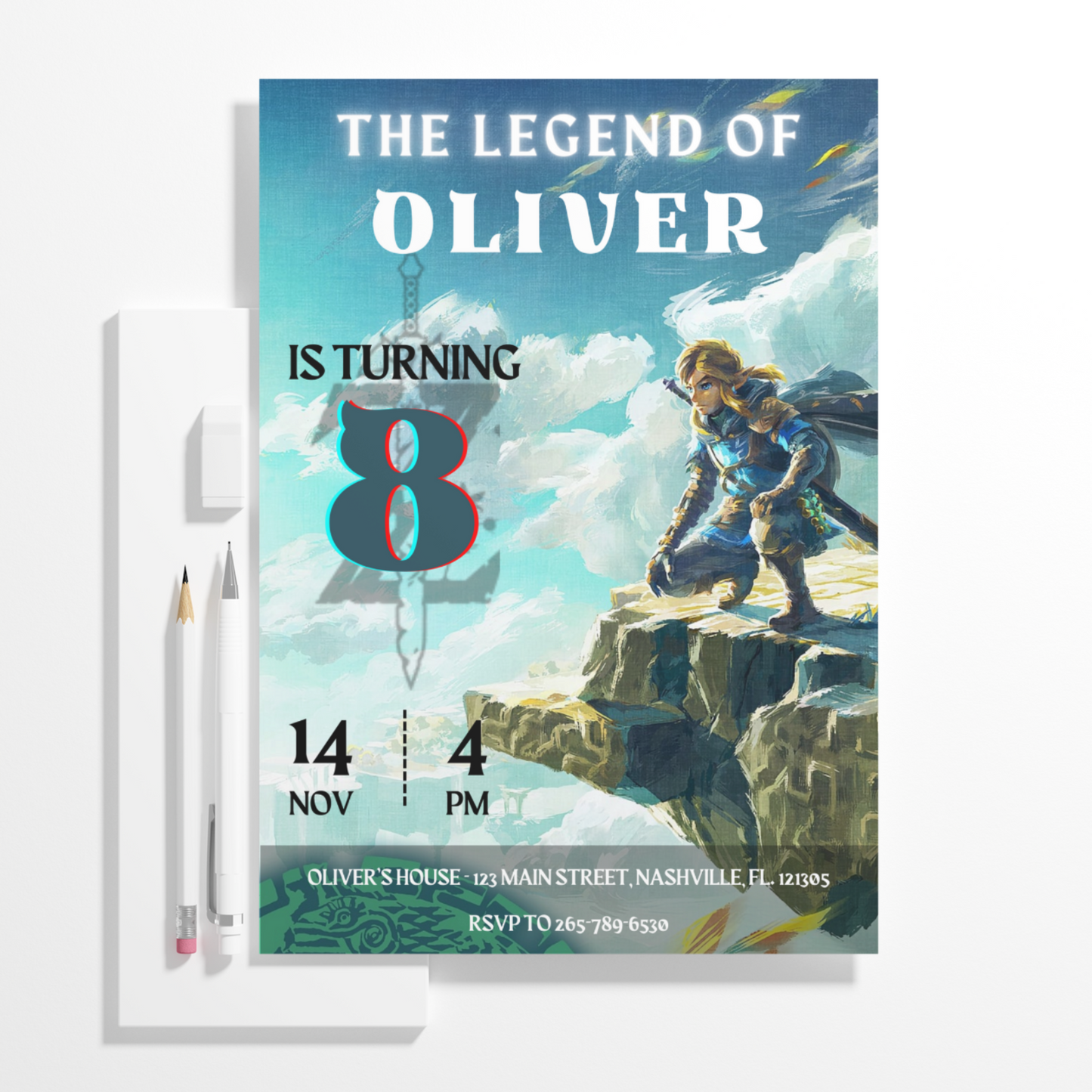 Zelda Birthday Invitation Template | The Legend of Zelda Invite