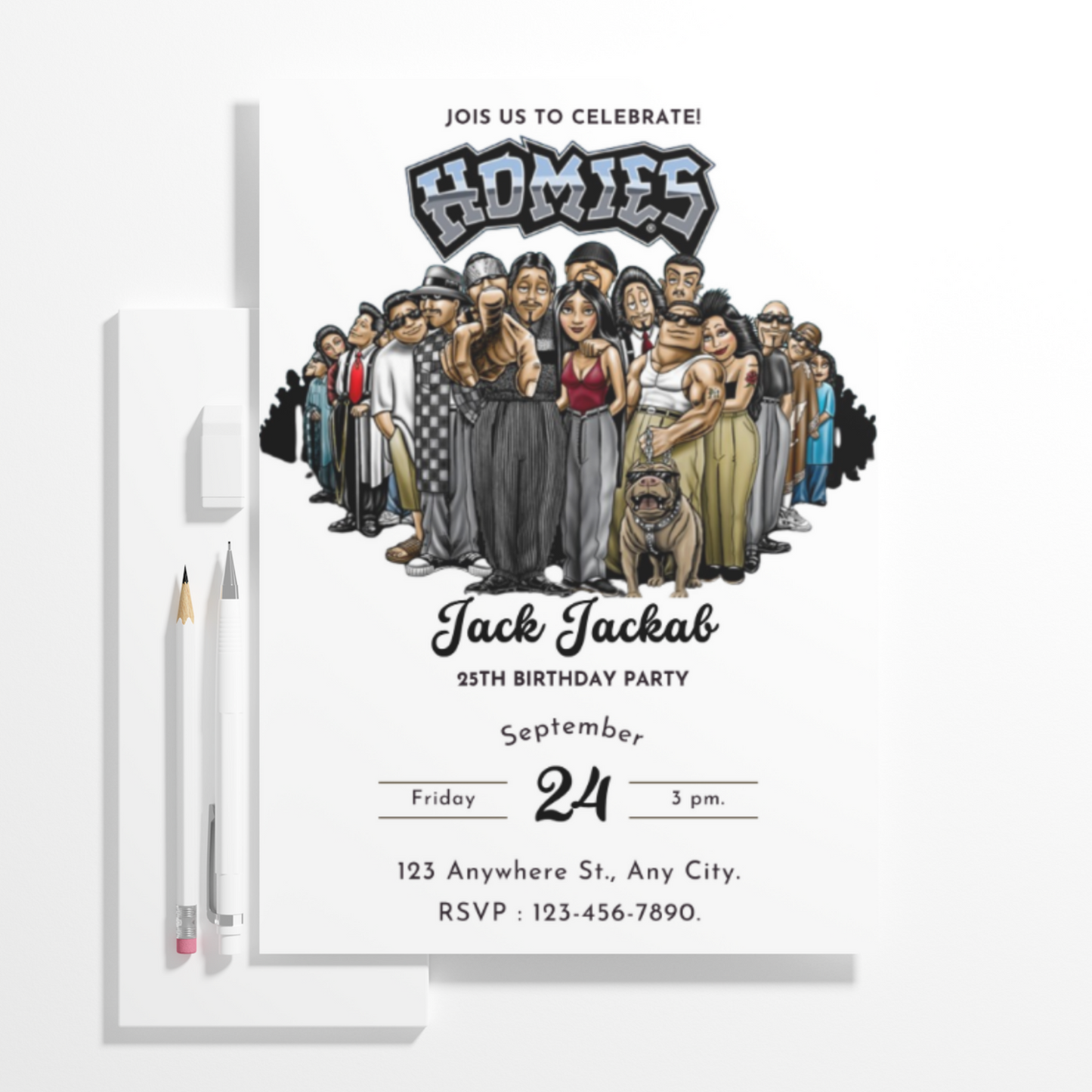 Cholo Homies Birthday Invitation Template