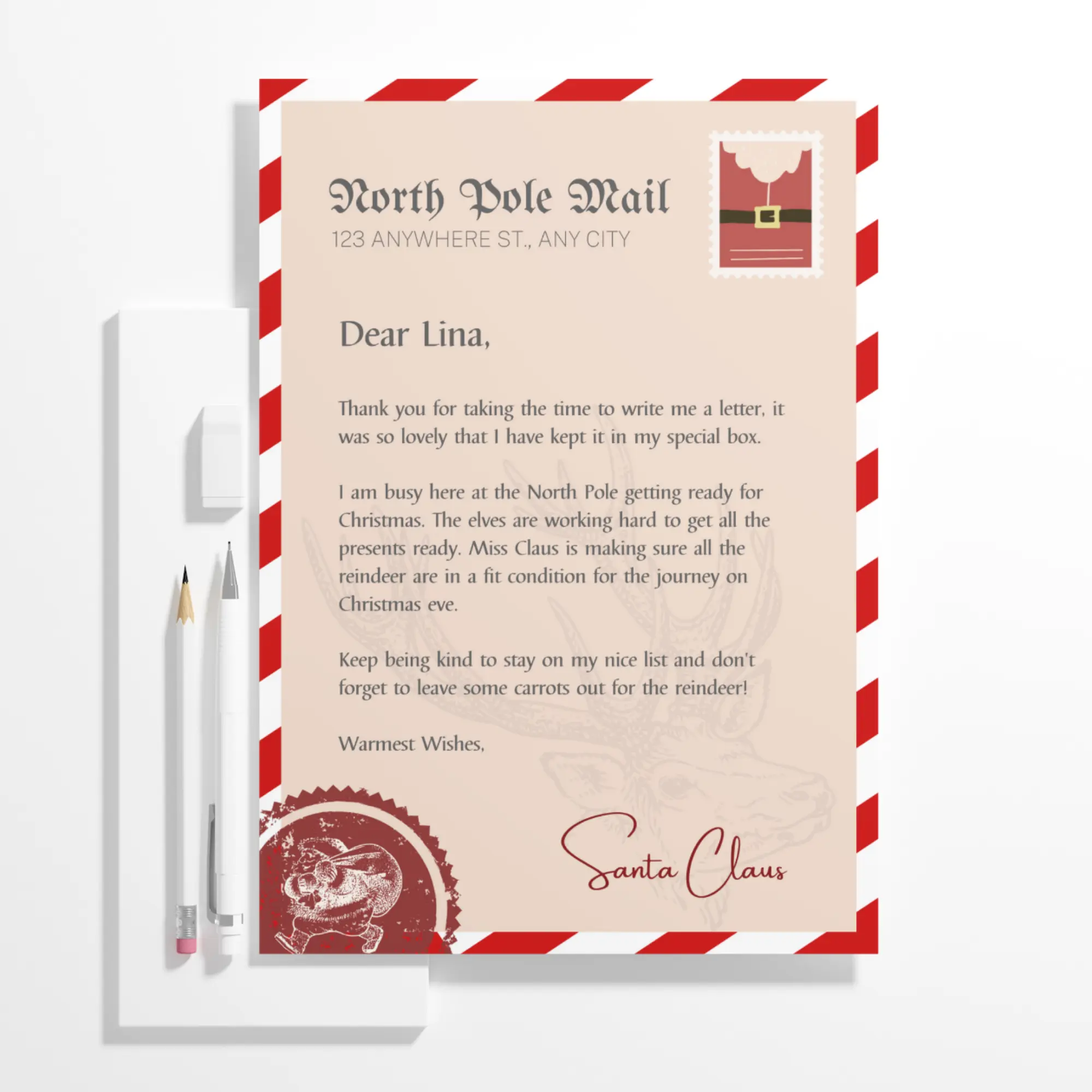 Letter from Santa Claus Christmas Template - CreativeRino
