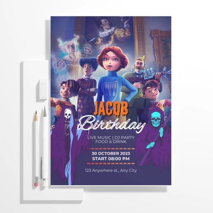 Canterville Ghost Birthday Invitation Template - CreativeRino