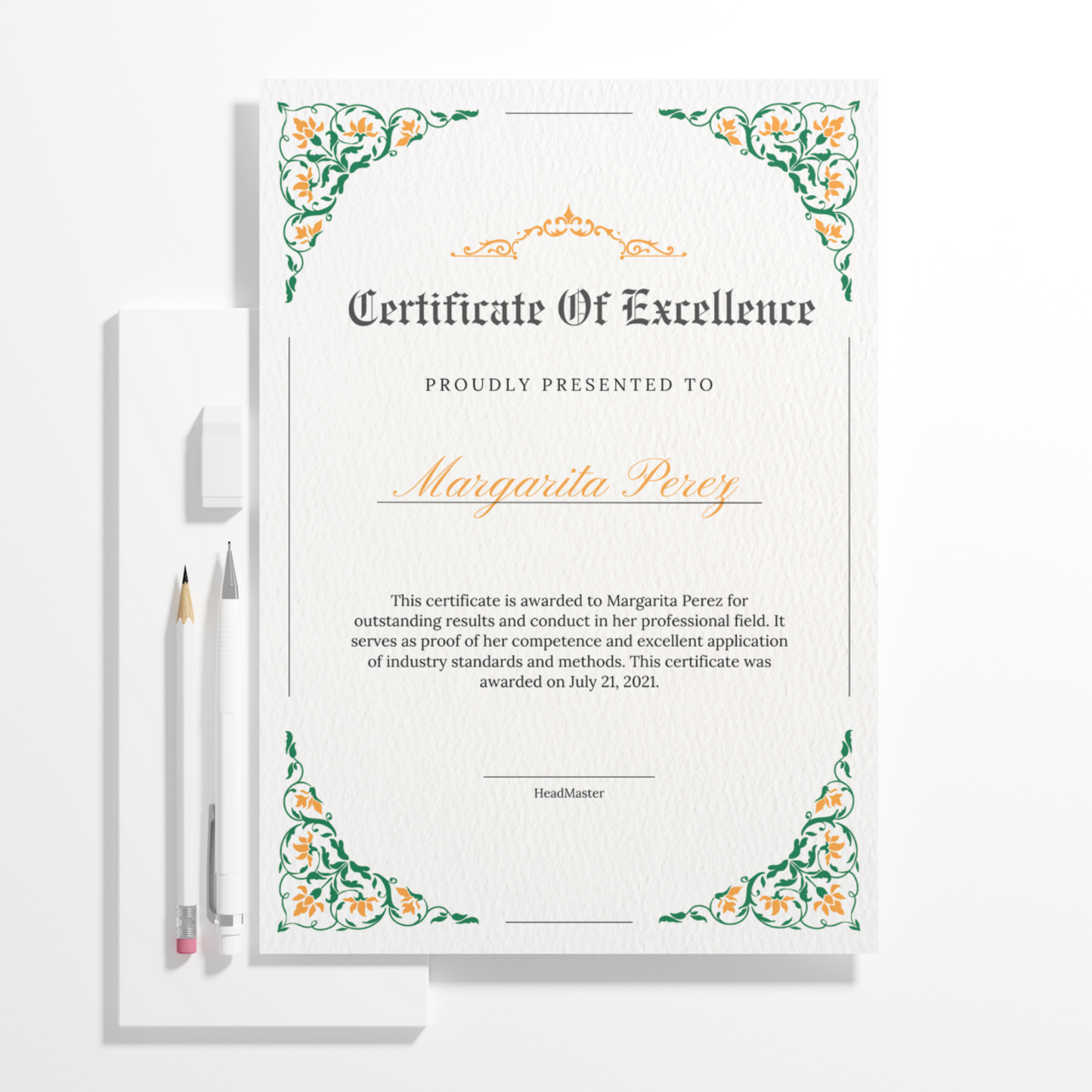 Certificate of Excellence Template | Excellence Certificate