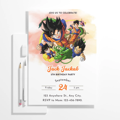 Dragon Ball Birthday Invitation Template - CreativeRino