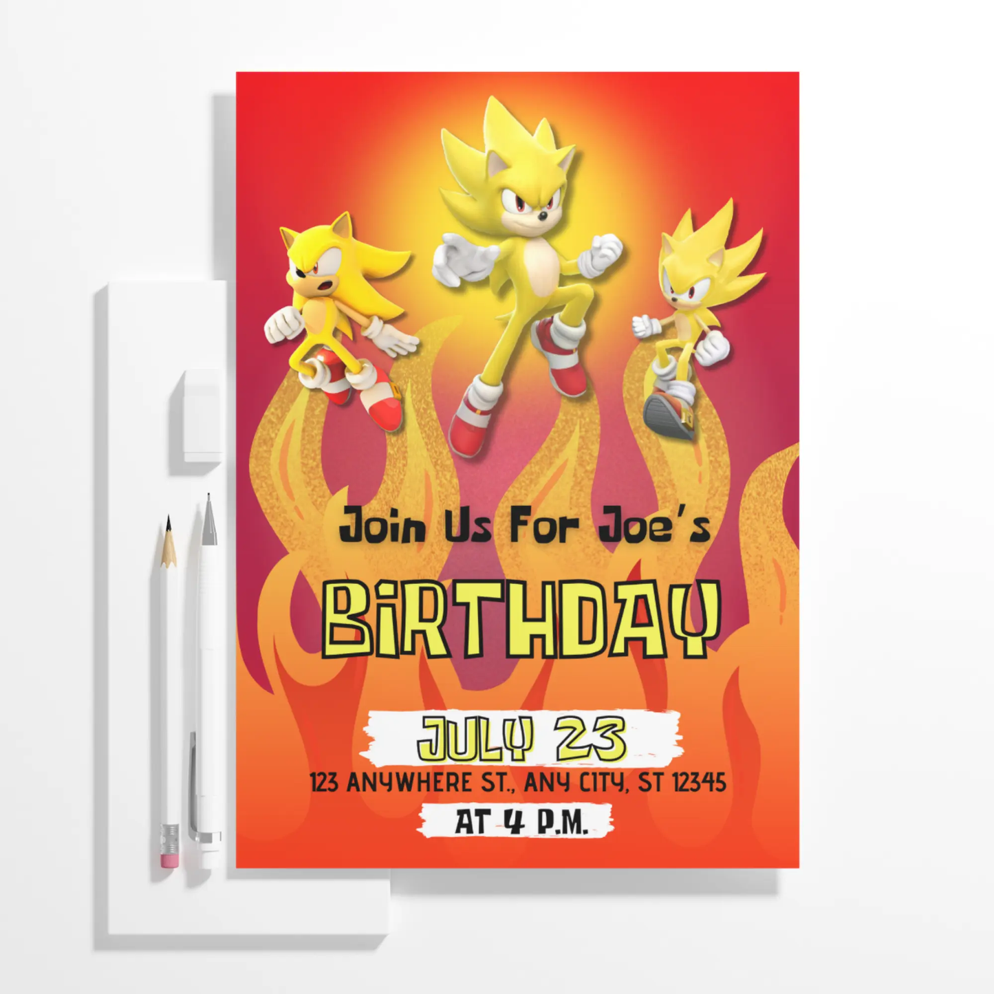 Super Sonic Birthday Invitation Template - CreativeRino