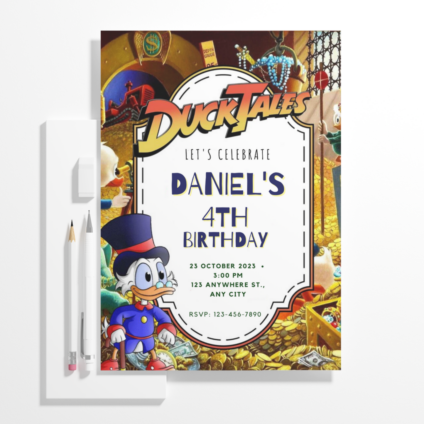 Ducktales Birthday Invitation Template