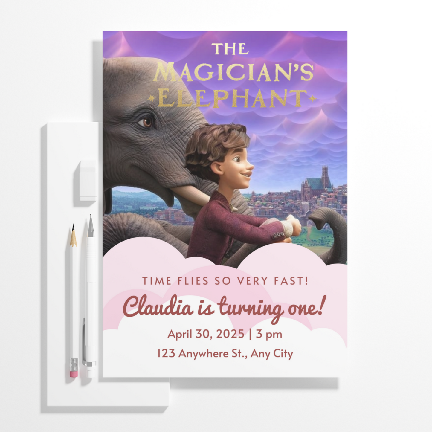 Magicians Elephant Birthday Invitation Template