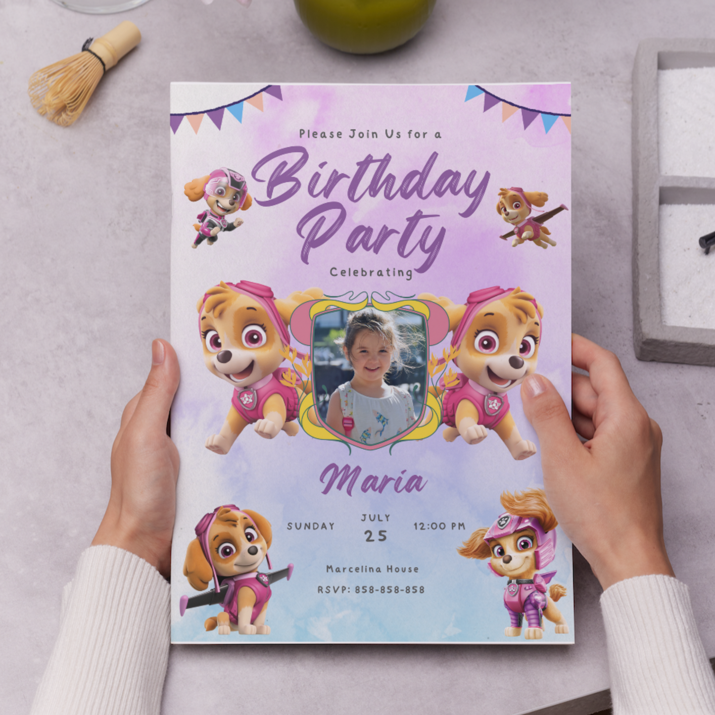 Skye Paw Patrol Birthday Invitation Template