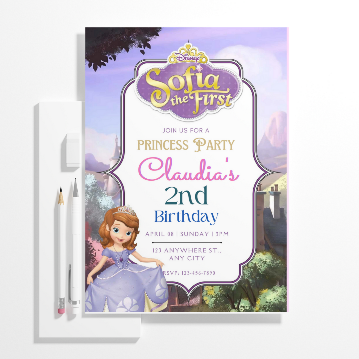 Sofia the First Birthday Invitation Template