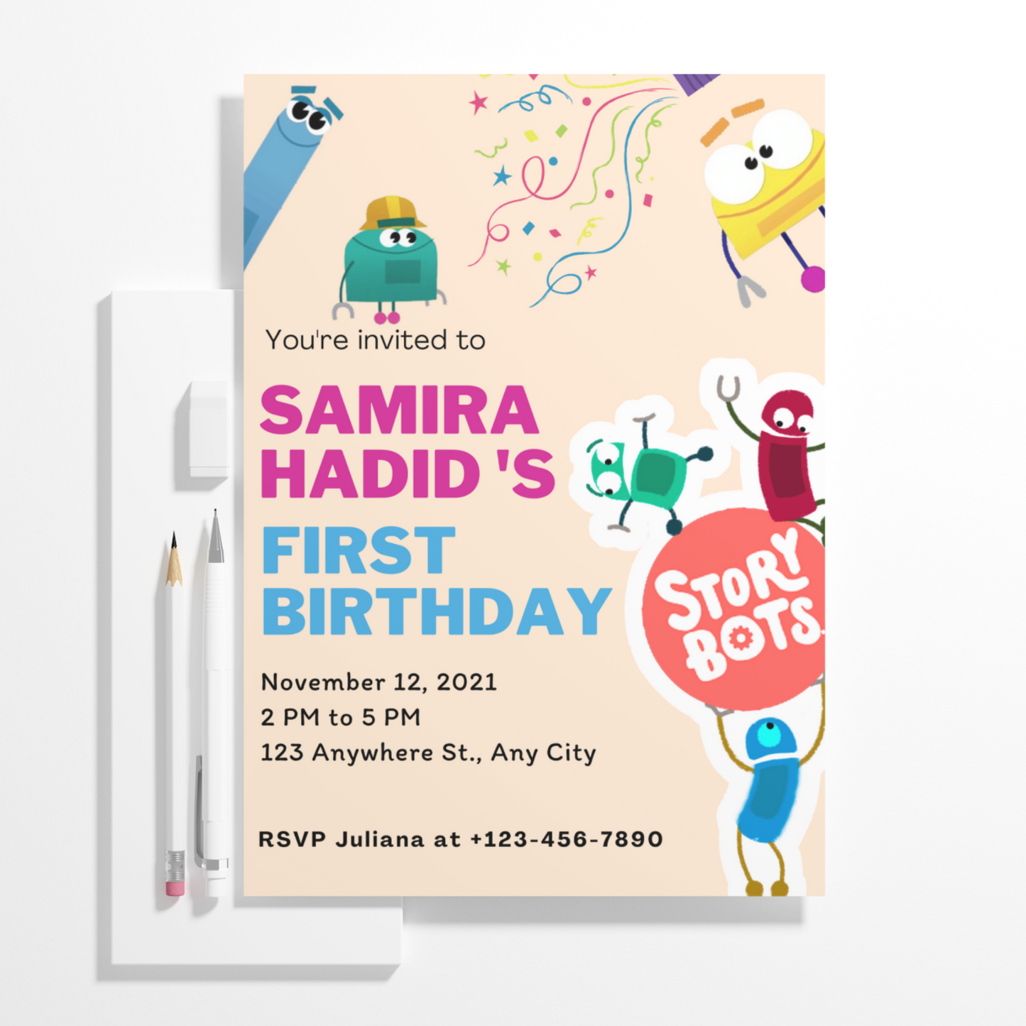 Numberblocks Birthday Invitation Template