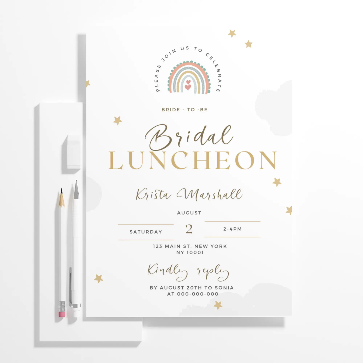 Bridal Luncheon Invitation Template - CreativeRino