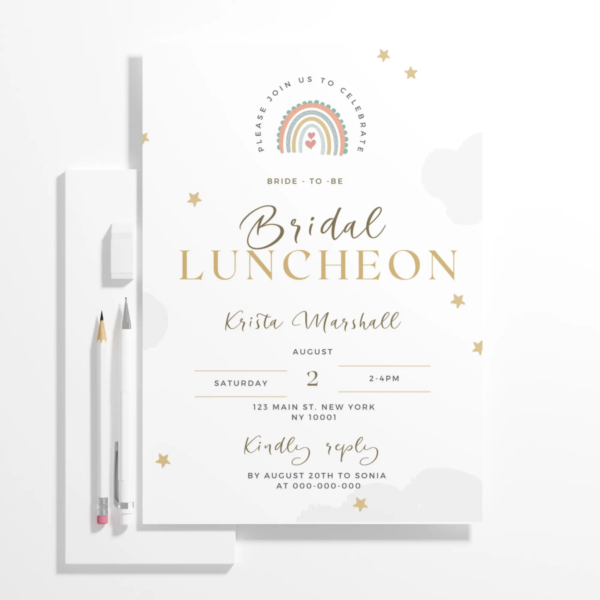 Bridal Luncheon Invitation Template - CreativeRino