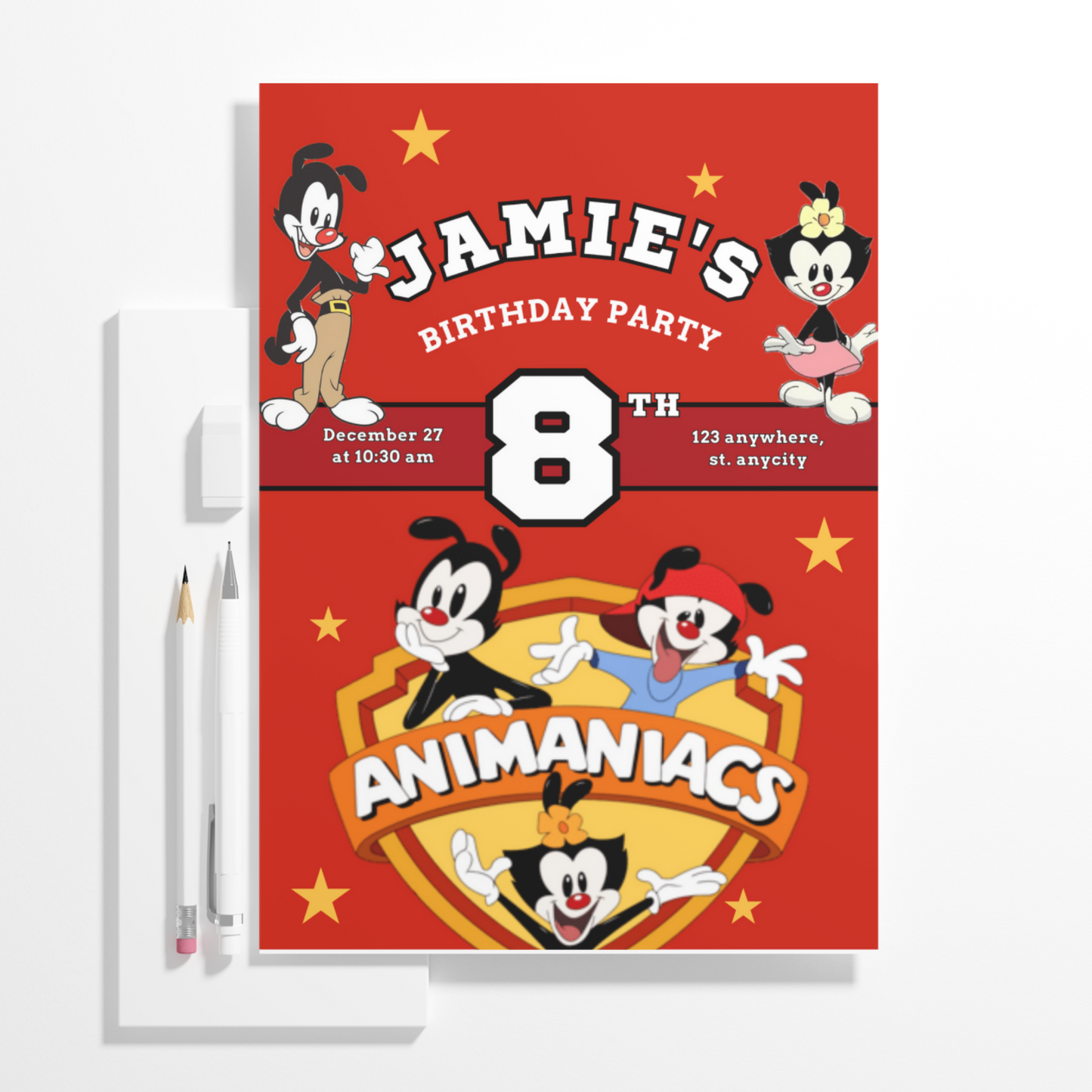 Animaniacs Birthday Invitation Template