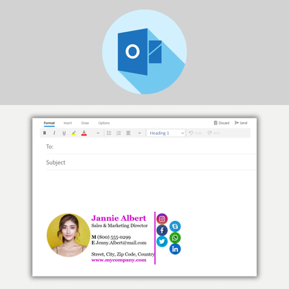 Outlook Gmail Email Signature Design Template - CreativeRino
