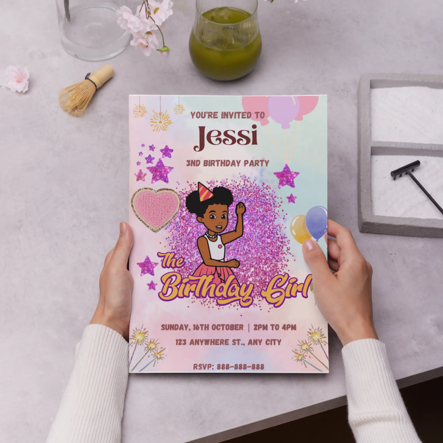 Gracie Corner Birthday Invitation Template - CreativeRino