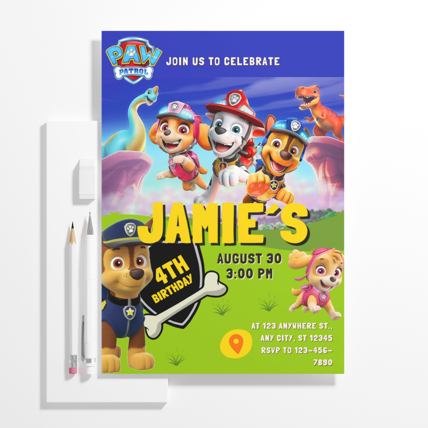 Paw Patrol Birthday Invitation Template