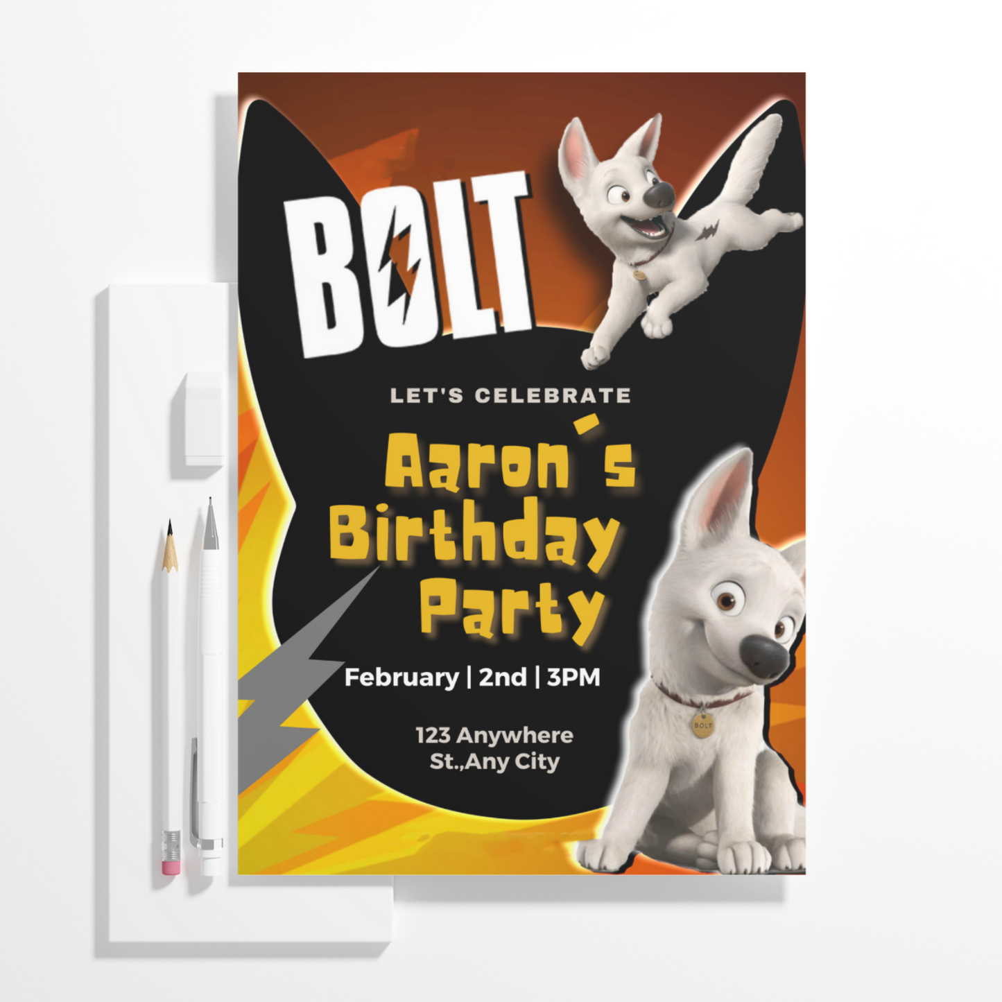 Bolt Birthday Invitation Template