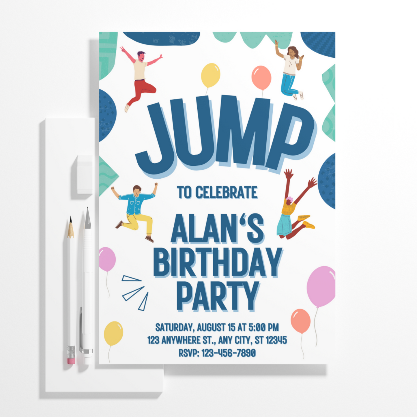 Jump Birthday Invitation Template