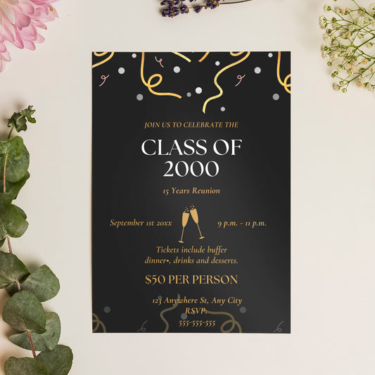 School Reunion Flyer Template | High School College Reunion Invitation