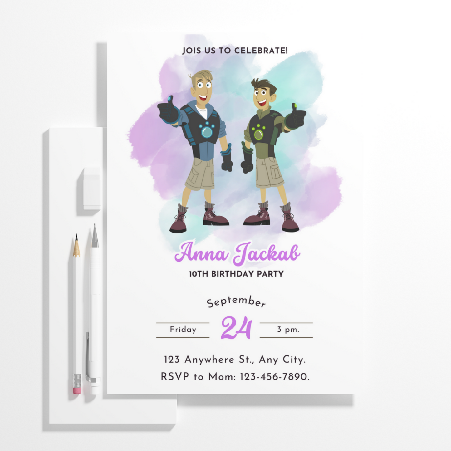 Wild Kratts Birthday Invitation Template