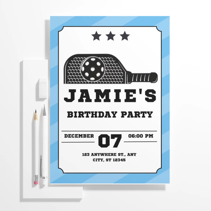 Pickleball Birthday Invitation Template - CreativeRino