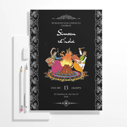 Lohri Invitation Template | Lohri Party Invite - CreativeRino