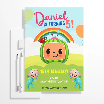 Cocomelon Birthday Invitation Template - CreativeRino