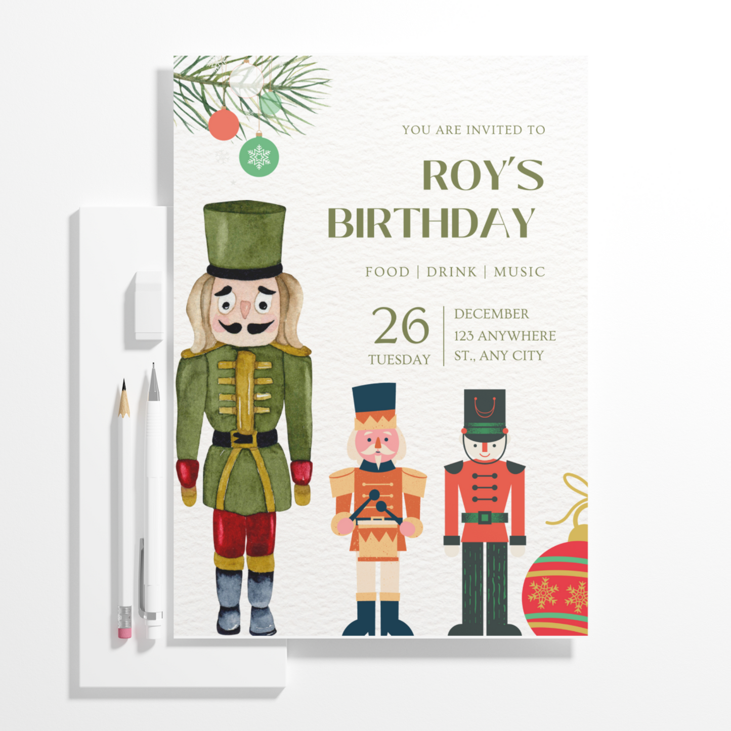 Nutcracker Birthday Invitation Template