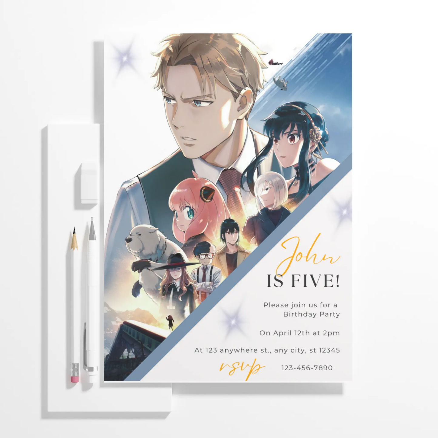 Spy x Family Birthday Invitation Template - CreativeRino