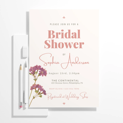 Bridal Shower Invitation Template - CreativeRino