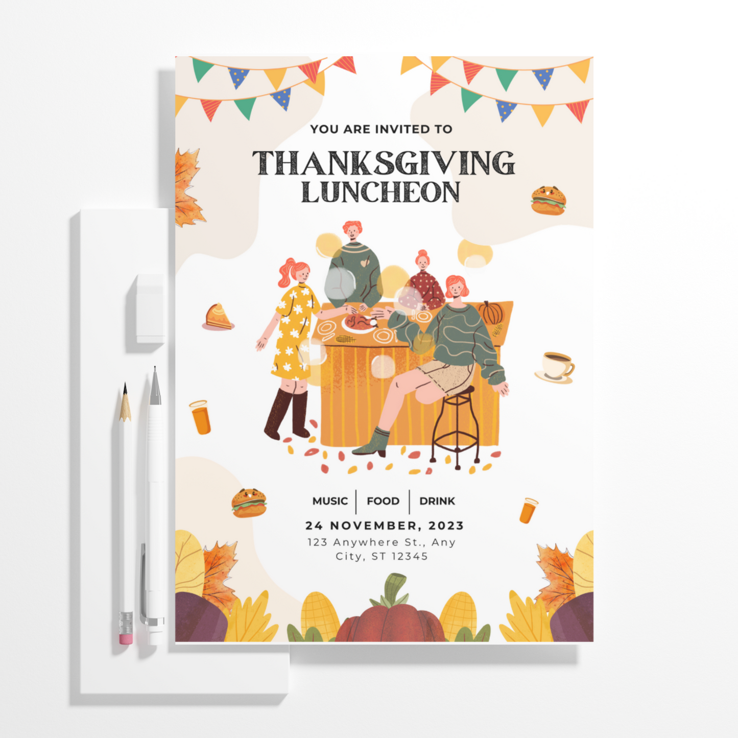 Thanksgiving Luncheon Invitation Template