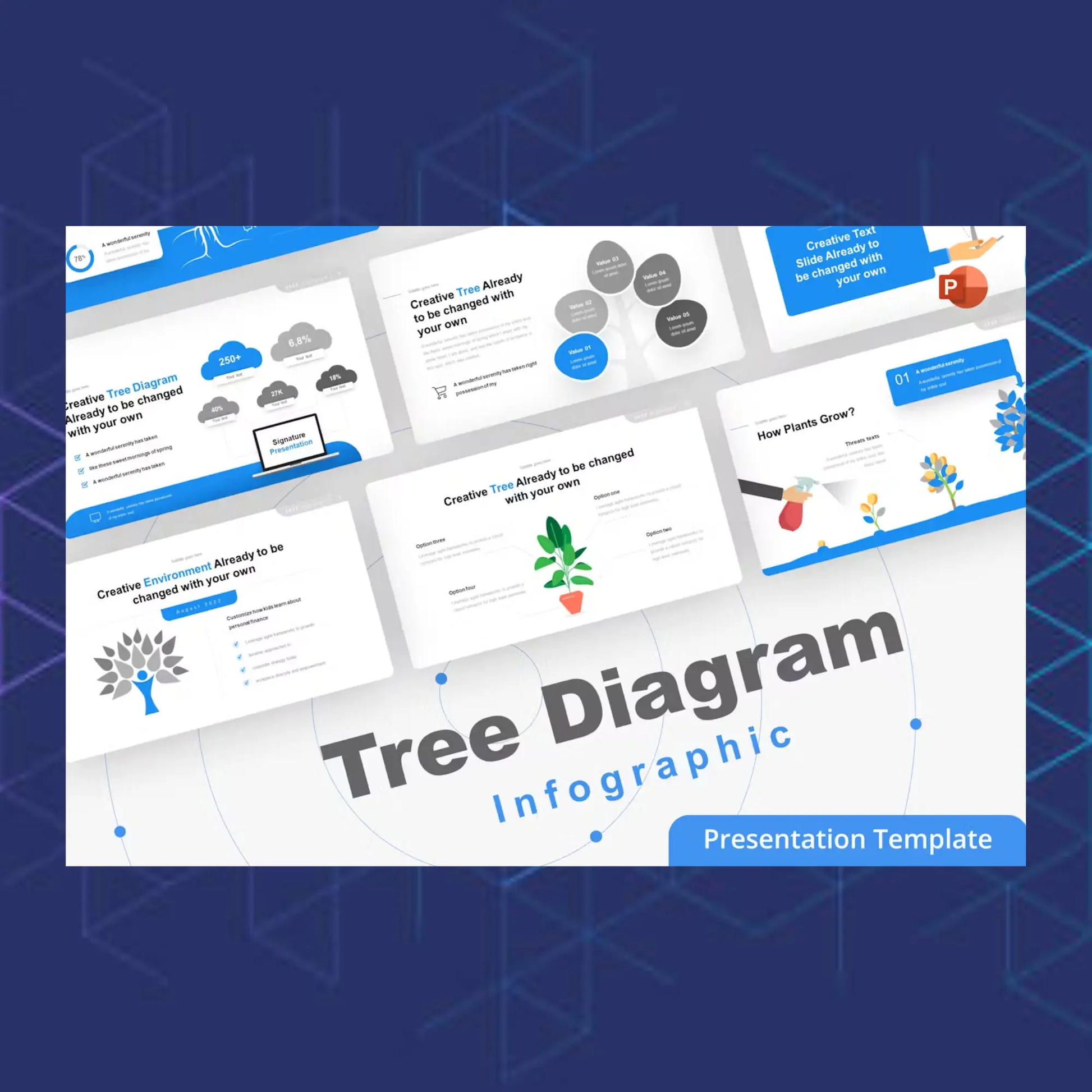 4 Tree Diagram Infographics Powerpoint Template Bundle CreativeRino