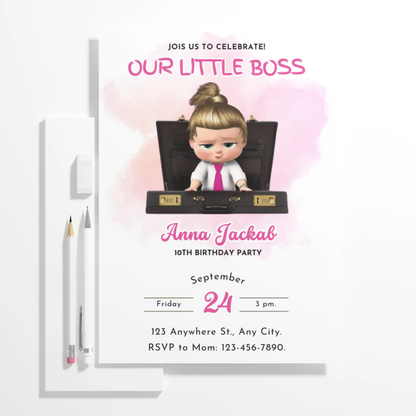 Boss Baby Birthday Invitation Template - CreativeRino