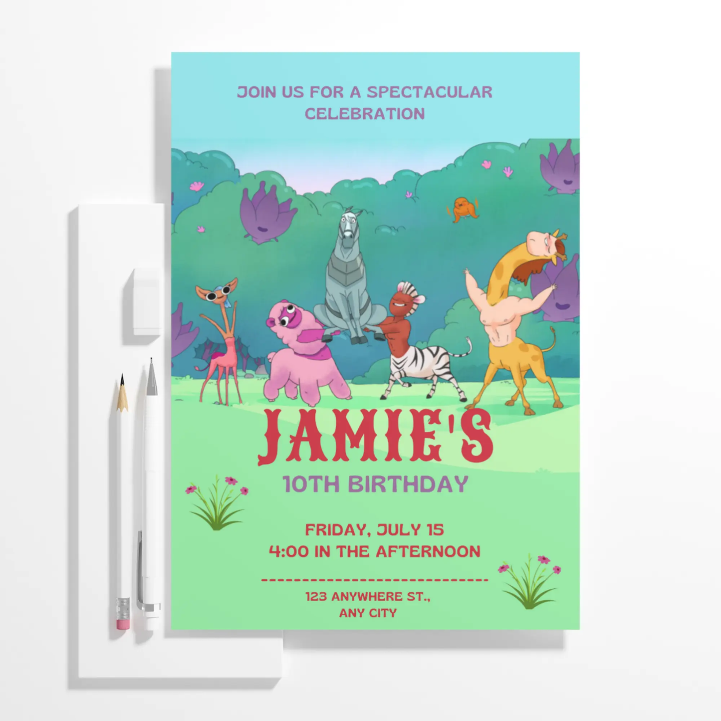 Centaurworld Birthday Invitation Template - CreativeRino