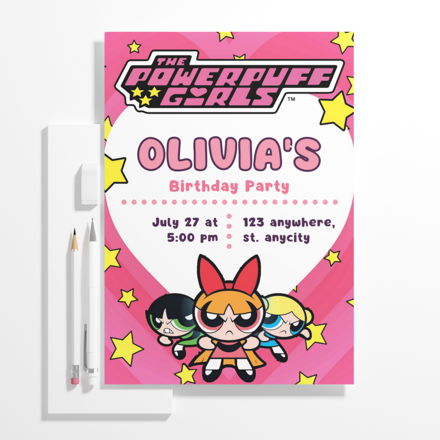 Powerpuff Girls Birthday Invitation Template