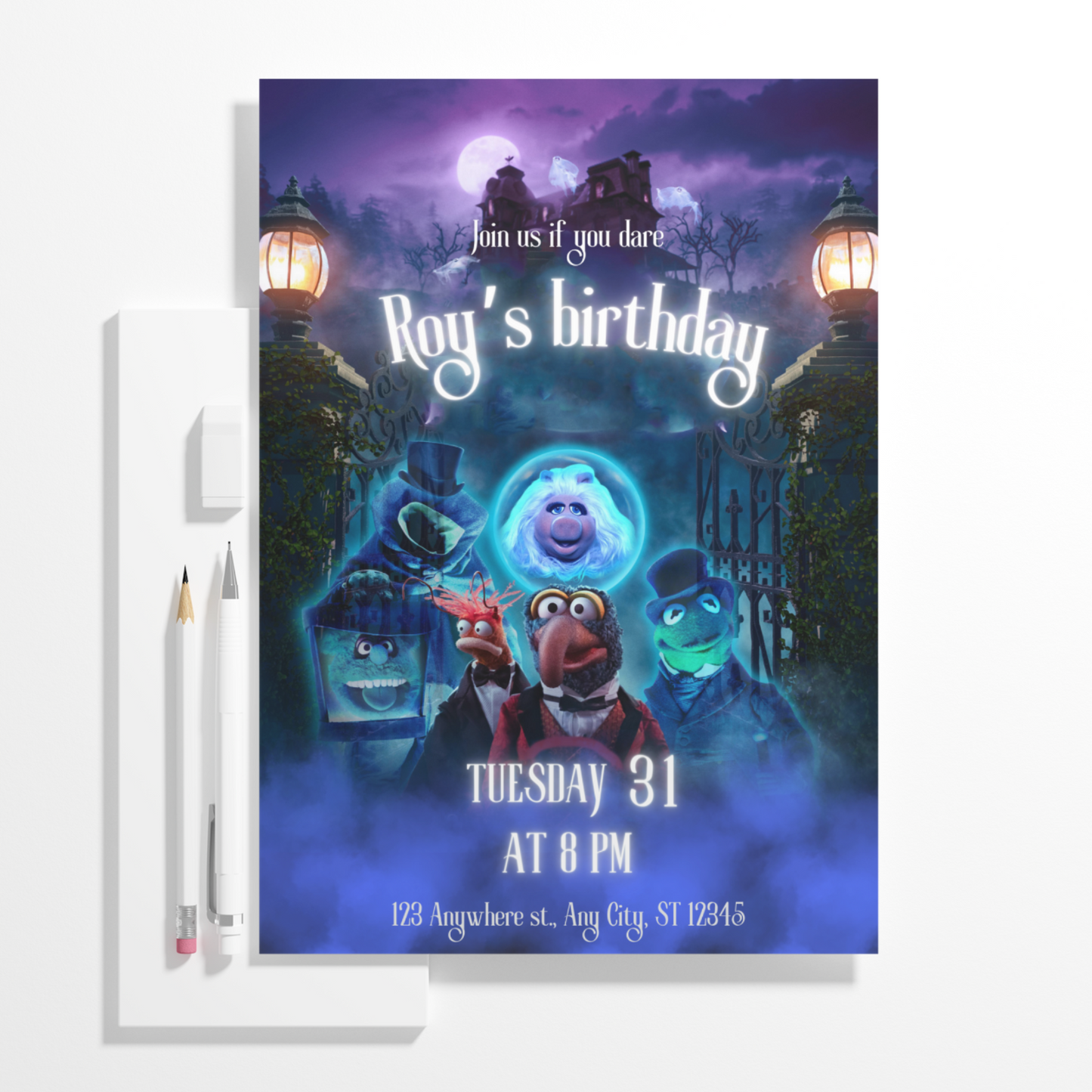 Muppets Haunted Mansion Birthday Invitation Template