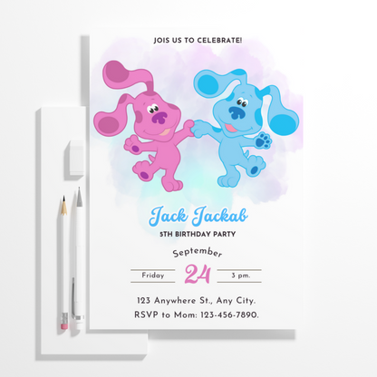 Blue's Clues Birthday Invitation Template - CreativeRino